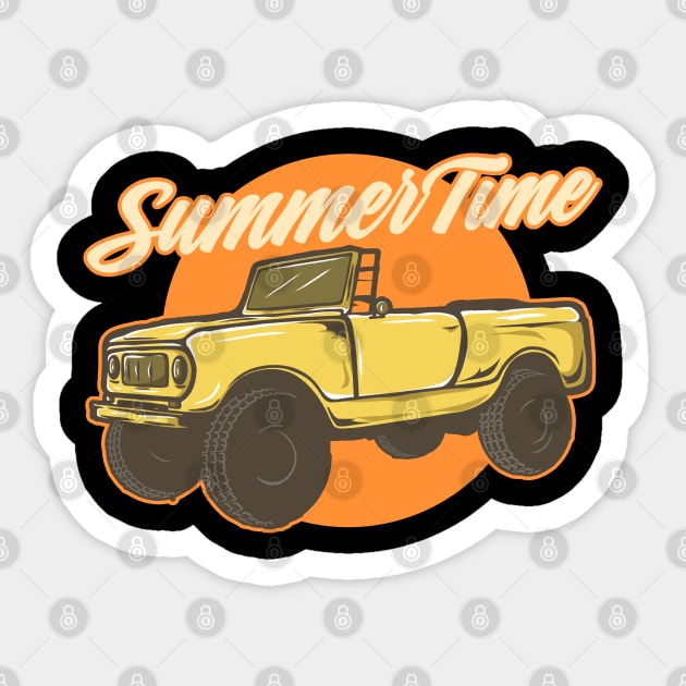 Summer Time Jeep Artwork Sticker by namanyastudios